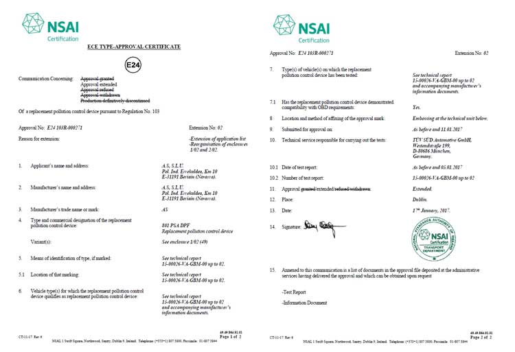 Certificato di Omologazione